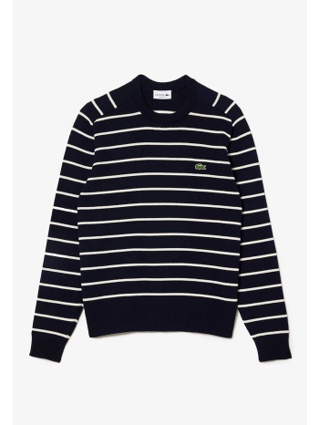lacoste ανδρικό πουλόβερ με ριγέ σχέδιο και κεντημένο σε προσφορά