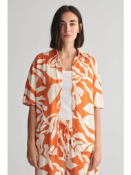 gant γυναικείο πουκάμισο με palm print relaxed fit - 4300335 πορτοκαλί