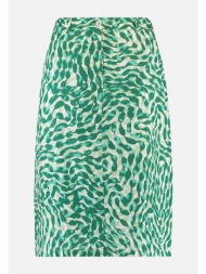 gerry weber γυναικεία midi φούστα από λινάρι με all-over print a-line - 211008-66224 πράσινο