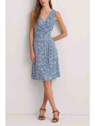 lauren ralph lauren γυναικείο mini φόρεμα εμπριμέ αμάνικο - 250933494001 γαλάζιο