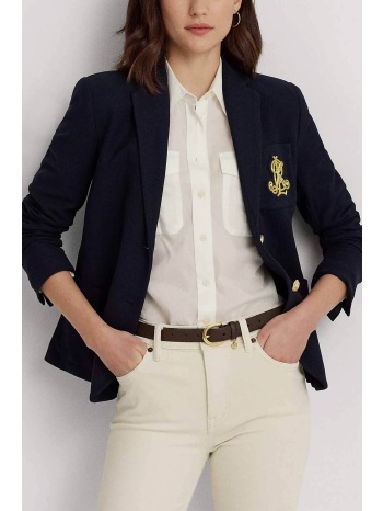 lauren ralph lauren γυναικείο σακάκι μονόχρωμο βαμβακερό με