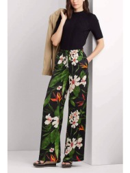 lauren ralph lauren γυναικεία παντελόνα με σατέν όψη και all-over floral print - 200925284001 μαύρο