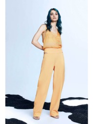 patrizia pepe γυναικείο παντελόνι με cut-out στη μέση straight fit - 2p1564 πορτοκαλί