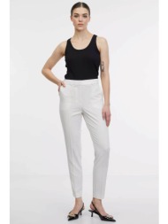orsay γυναικείο παντελόνι μονόχρωμο με τσέπες μπροστά cigarette fit - 1000137-x11-0604 λευκό