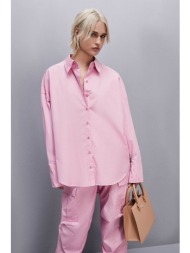 patrizia pepe γυναικείο μονόχρωμο πουκάμισο oversized fit - 8c0697 ροζ