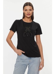 patrizia pepe γυναικείο t-shirt με λογότυπο από strass regular fit - 8m1599 μαύρο