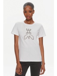 patrizia pepe γυναικείο t-shirt με λογότυπο από strass regular fit - 8m1599 λευκό