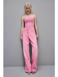 patrizia pepe γυναικείο τζιν παντελόνι πεντάτσεπο regular fit - 8p0556 ροζ
