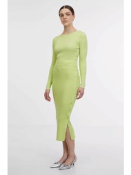 orsay γυναικεία midi πλεκτή φούστα ribbed - 1000110-x13-0530 πράσινο ανοιχτό