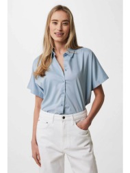 mexx γυναικείο πουκάμισο μονόχρωμο με μανίκι νυχτερίδα - mf006103141w γαλάζιο