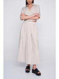 `ale γυναικεία midi φούστα μονόχρωμη με ελαστική μέση - 8918808 κρέμ