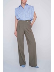 `ale γυναικείο παντελόνι tailored με πιέτες - 8918430 γκρι