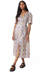 mexx γυναικείο midi φόρεμα με all-over πολύχρωμο pattern και άνοιγμα μπροστά - mf006305041w πολύχρωμ