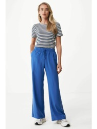 mexx γυναικείο παντελόνι μονόχρωμο με ελαστική μέση και τσέπες μπροστά και πίσω - mf007007341w μπλε 
