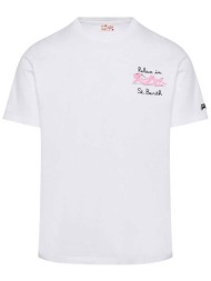 mc2 saint barth ανδρικό βαμβακερό t-shirt μονόχρωμο με contrast print `pink relax` - tshm001-03192f 