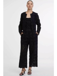 orsay γυναικείο παντελόνι μονόχρωμο με τσέπες και σχέδιο με δαντέλα - 1000463-x66-6666 μαύρο