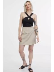 orsay γυναικεία mini φούστα μονόχρωμη με τσέπη μπροστά - 1000491-x13-0907 μπεζ