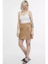 orsay γυναικεία mini φούστα μονόχρωμη με τσέπη μπροστά - 1000491-x17-1320 καμηλό