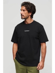 superdry ανδρικό t-shirt με κεντημένο λογότυπο loose fit - m6010803a μαύρο