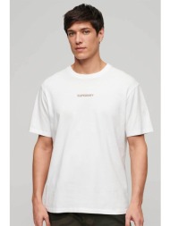 superdry ανδρικό t-shirt με κεντημένο λογότυπο loose fit - m6010803a λευκό