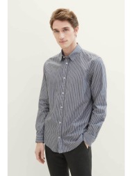 tom tailor ανδρικό πουκάμισο με ριγέ σχέδιο regular fit - 1041174 μπλε σκούρο