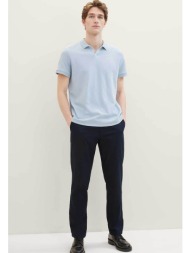 tom tailor ανδρικό παντελόνι με ελαστική μέση από λινάρι και βαμβάκι regular fit - 1041171 μπλε σκού