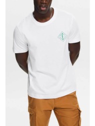 esprit ανδρικό t-shirt με graphic print regular fit - 044ee2k322 λευκό