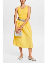 esprit γυναικεία midi φούστα μονόχρωμη με ελαστική μέση a-line - 044ee1d323 κίτρινο