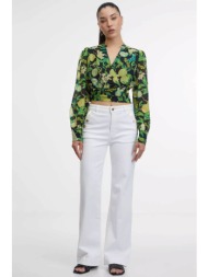 orsay γυναικείο τζιν παντελόνι μονόχρωμο βαμβακερό με διακοσμητικά κουμπιά μπροστά - 1000037-x00-000