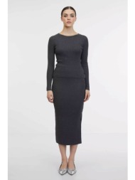 orsay γυναικεία midi πλεκτή φούστα μονόχρωμη με κουμπιά στο πλάι - 1000110-o00-0898 ανθρακί