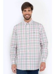 the bostonians ανδρικό πουκάμισο button down με καρό σχέδιο regular fit `copley` - aach8479 βεραμάν