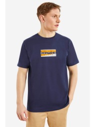 nautica ανδρικό t-shirt μονόχρωμο βαμβακερό με contrast prints - n1n02574 μπλε σκούρο