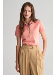 gant γυναικεία κοντομάνικη πόλο μπλούζα πικέ με κεντημένο λογότυπο regular fit - 4200828 ροδακινί