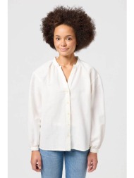 wrangler® γυναικείο πουκάμισο μονόχρωμο με σούρες πίσω `poet` - 112352274 λευκό