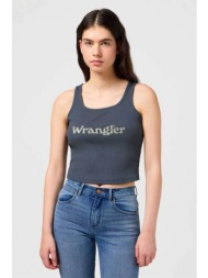 wrangler® γυναικεία αμάνικη μπλούζα `logo tank` - 112350280 μπλε