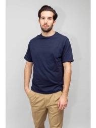 sseinse ανδρικό μονόχρωμο t-shirt - te2650ss 124 σκούρο μπλε