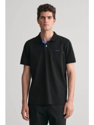 gant ανδρική κοντομάνικη πόλο μπλούζα πικέ με κεντημένο λογότυπο regular fit - 2062026 μαύρο