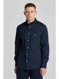 gant ανδρικό πουκάμισο button down με τσέπη και κεντημένο λογότυπο regular fit - 3240059 μπλε σκούρο