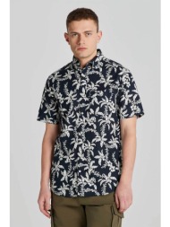gant ανδρικό κοντομάνικο πουκάμισο button down με floral print regular fit - 3240075 μπλε σκούρο