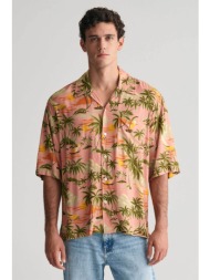 gant ανδρικό κοντομάνικο πουκάμισο με hawaiian print relaxed fit - 3240077 ροδακινί