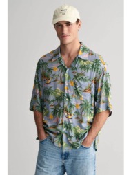 gant ανδρικό κοντομάνικο πουκάμισο με hawaiian print relaxed fit - 3240077 μπλε ανοιχτό