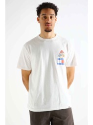 tommy jeans ανδρικό t-shirt με graphic print regular fit - dm0dm18980 λευκό