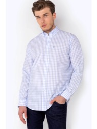 the bostonians ανδρικό πουκάμισο button down με καρό σχέδιο και λογότυπο regular fit `maverick` - aa