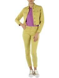 markup γυναικείο τζην παντελόνι μονόχρωμο πεντάτσεπο skinny fit - mw665001 κίτρινο