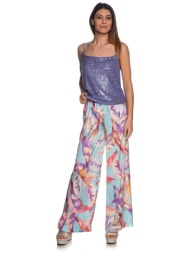 markup γυναικεία παντελόνα με all-over botanical pattern και μεταλλική λεπτομέρεια - mw665115 πολύχρ
