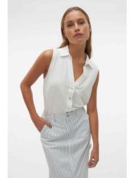 vero moda γυναικείο πουκάμισο αμάνικο - 10303648 λευκό