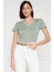 guess γυναικείο t-shirt μονόχρωμο με κεντημένο tone-on-tone λογότυπο - w4gi66kc8t0 πράσινο μέντας