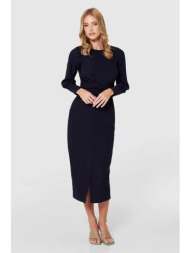 closet london γυναικείο midi φόρεμα pencil - d10098 μπλε σκούρο
