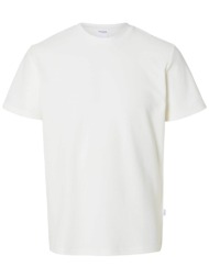 selected ανδρικό πλεκτό t-shirt jacquard regular fit - 16093728 λευκό