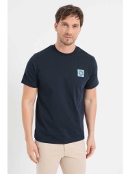 selected ανδρικό t-shirt με print regular fit - 16094013 μπλε σκούρο